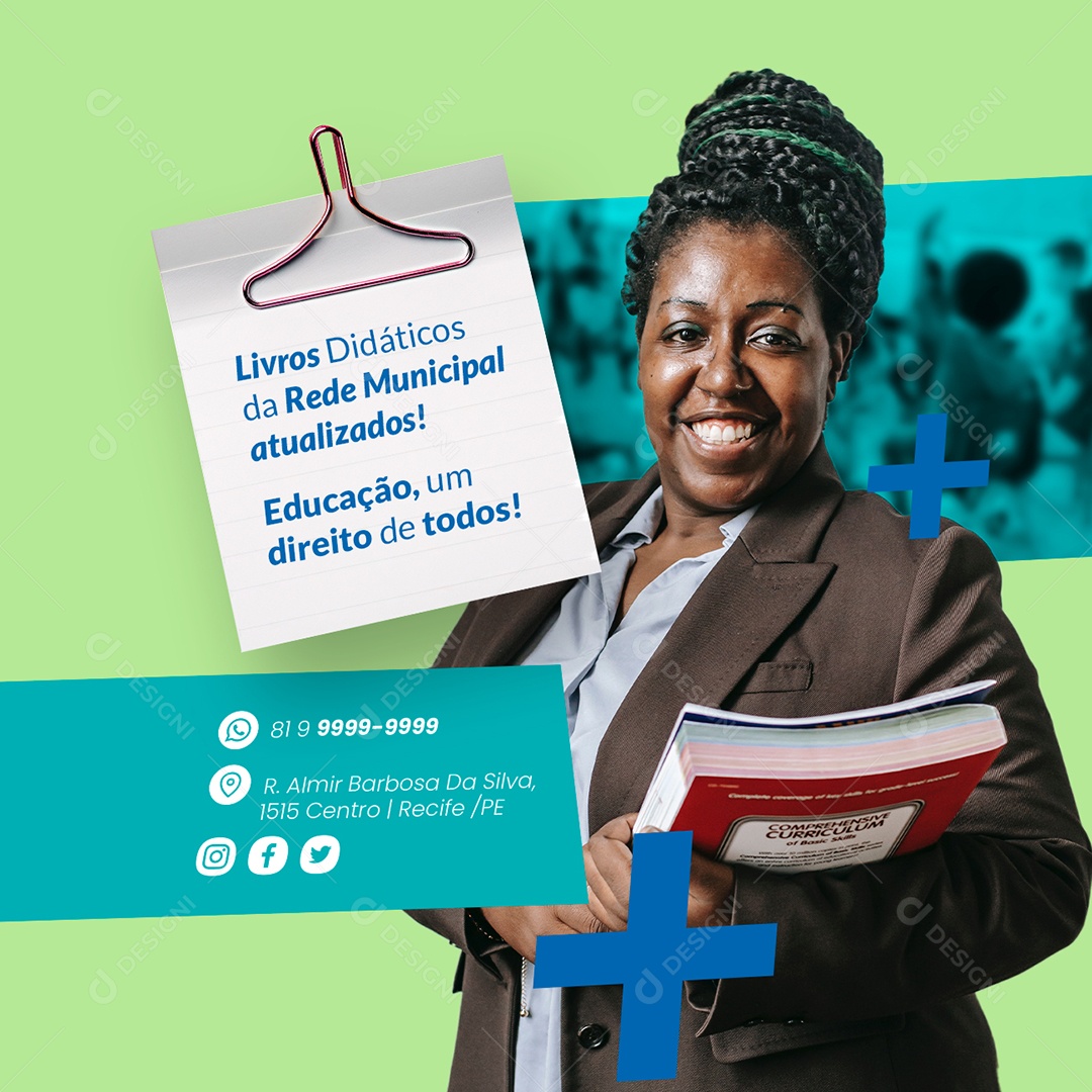 Prefeitura Livros Didáticos da Rede Municipal Atualizados Social Media PSD Editável