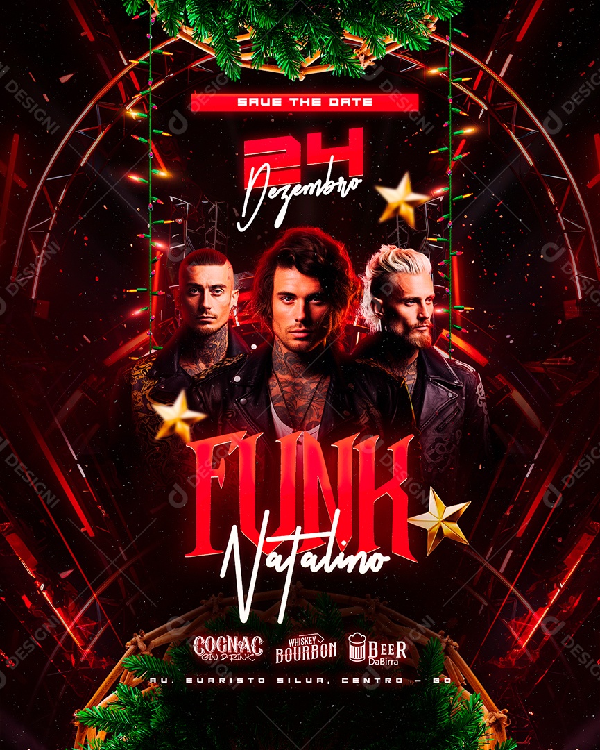 Flyer Funk Natalino Social Media PSD Editável