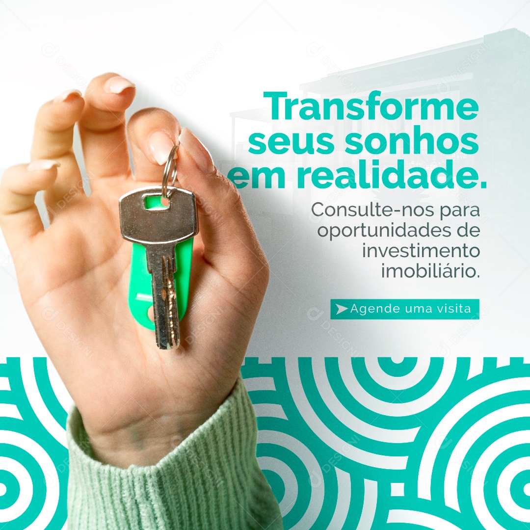 Social Media Transforme Seus Sonhos Em Realidade Imobiliária PSD Editável