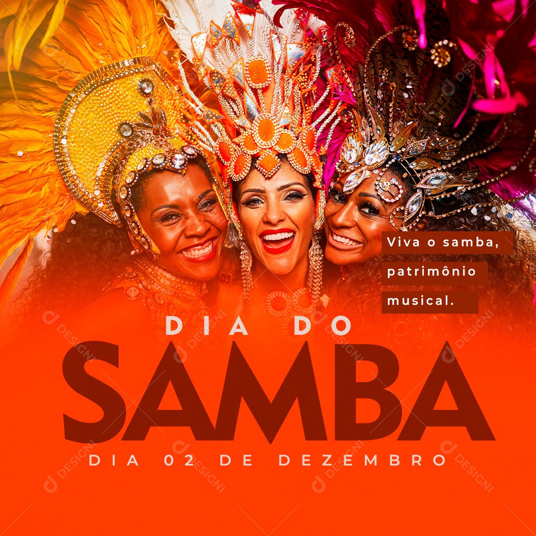 Social Media Dia Do Samba 02 De Dezembro PSD Editável