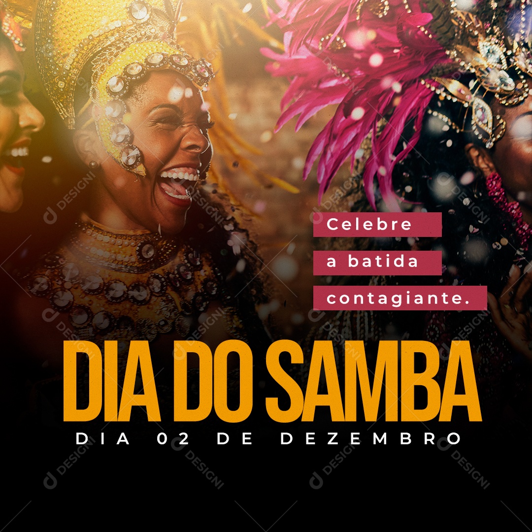 Dia Do Samba 02 De Dezembro Batida Contagiante Social Media PSD Editável