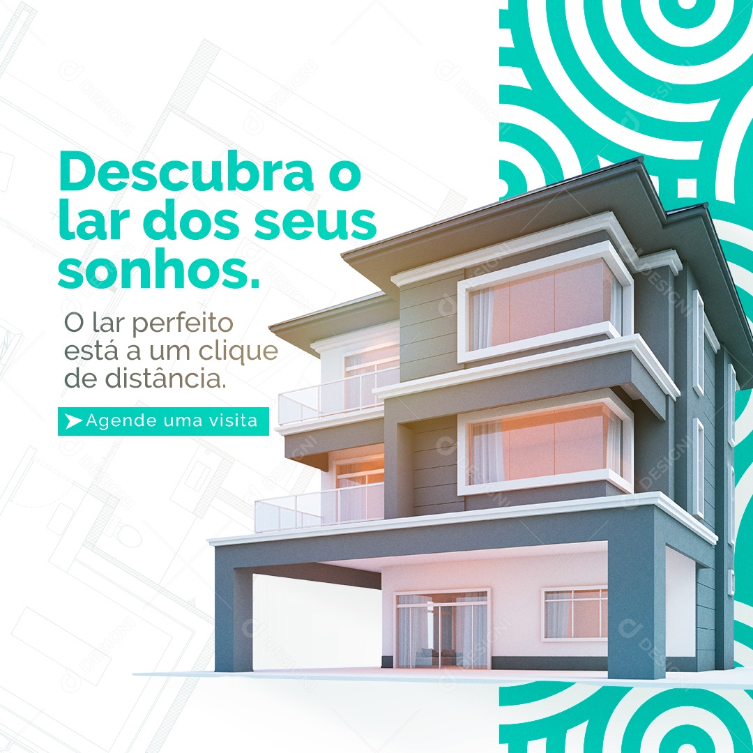 Descubra o Lar Dos Seus Sonhos Social Media PSD Editável
