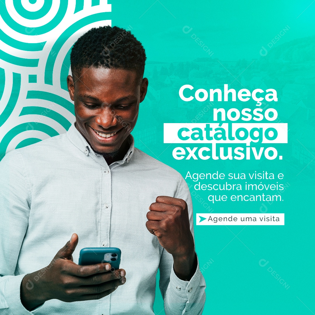 Social Media Conheça Nosso Catálogo Exclusivo Imóveis PSD Editável