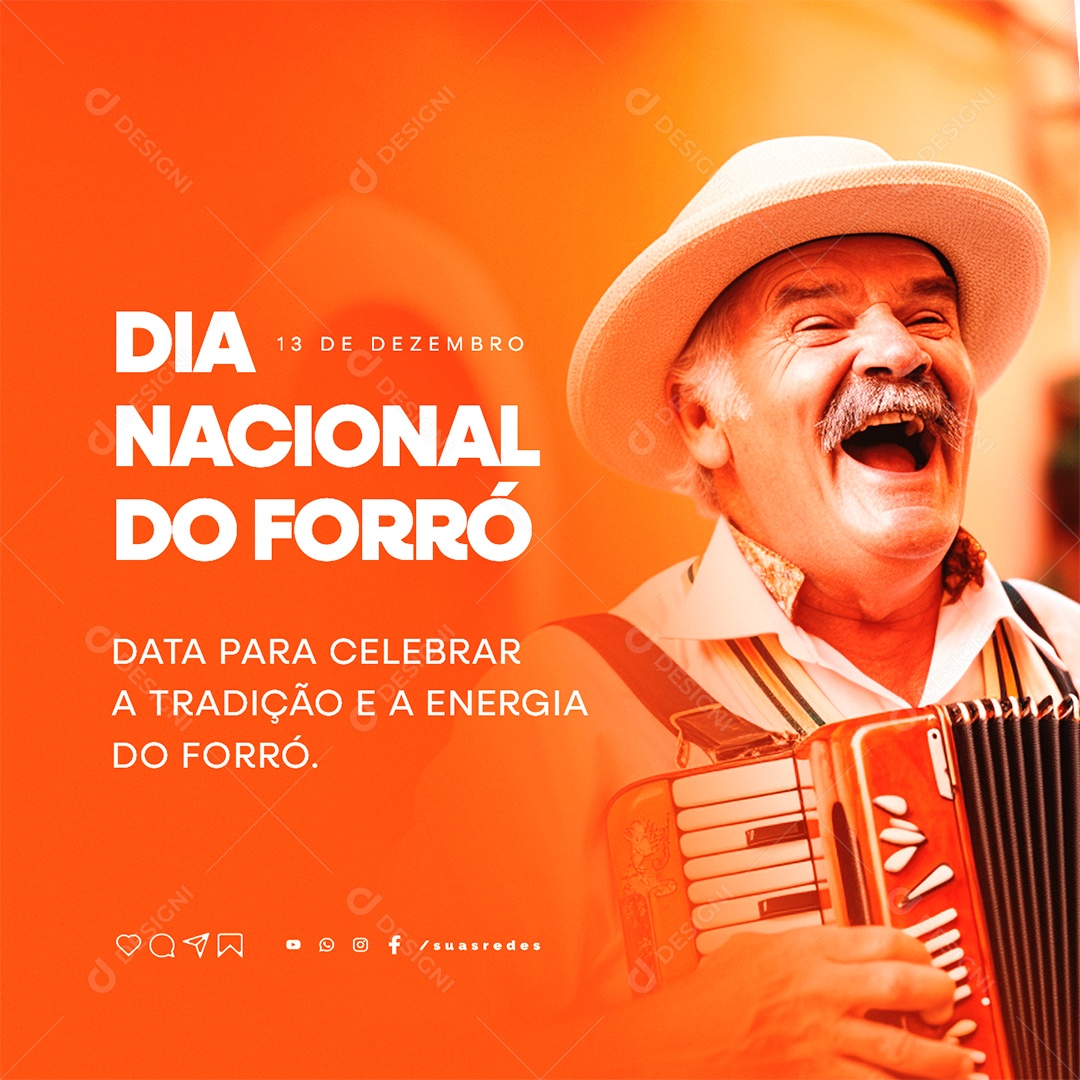 Dia Nacional do Forró Data para Celebrar a Tradição e a Energia do Forró Social Media PSD Editável