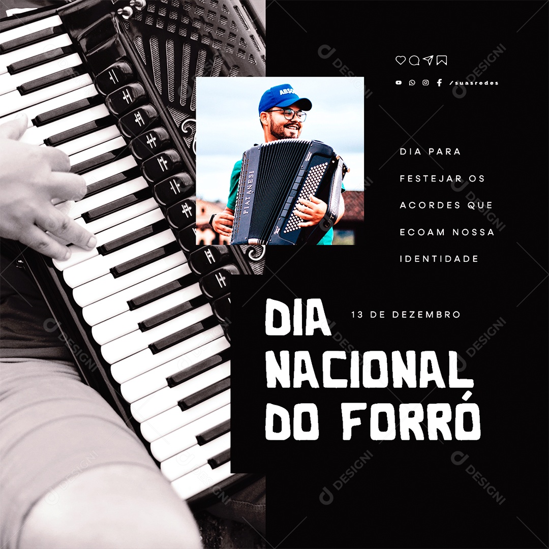 Dia Nacional do Forró Acordes que Ecoam nossa Identidade Social Media PSD Editável