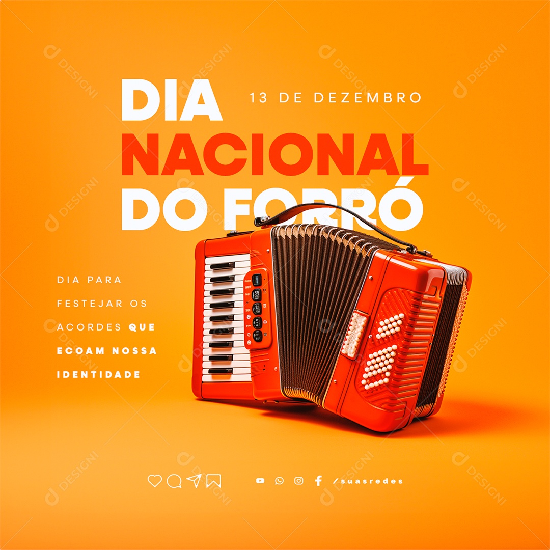 Dia Nacional do Forró 13 de Dezembro Social Media PSD Editável