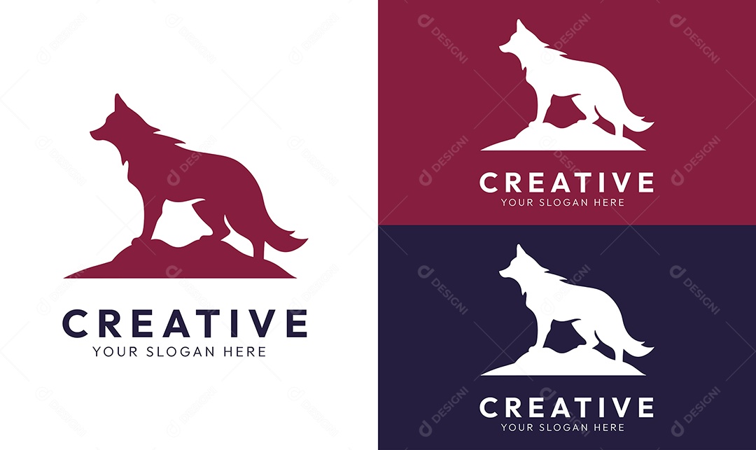 Modelo de Logo de Animal Ilustração Vetor EPS Editável