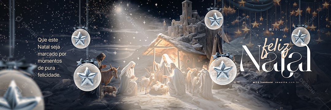 Carrossel Feliz Natal Que Este Natal Seja Marcado por Momentos de Pura Felicidade Social Media PSD Editável