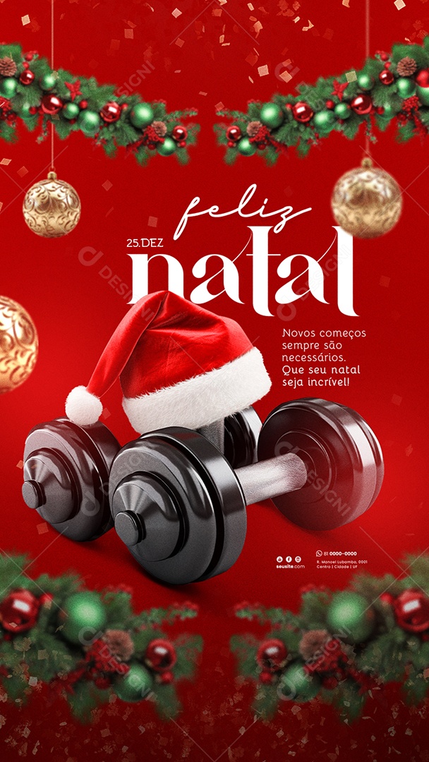Social Media Story Feliz Natal Academia PSD Editável