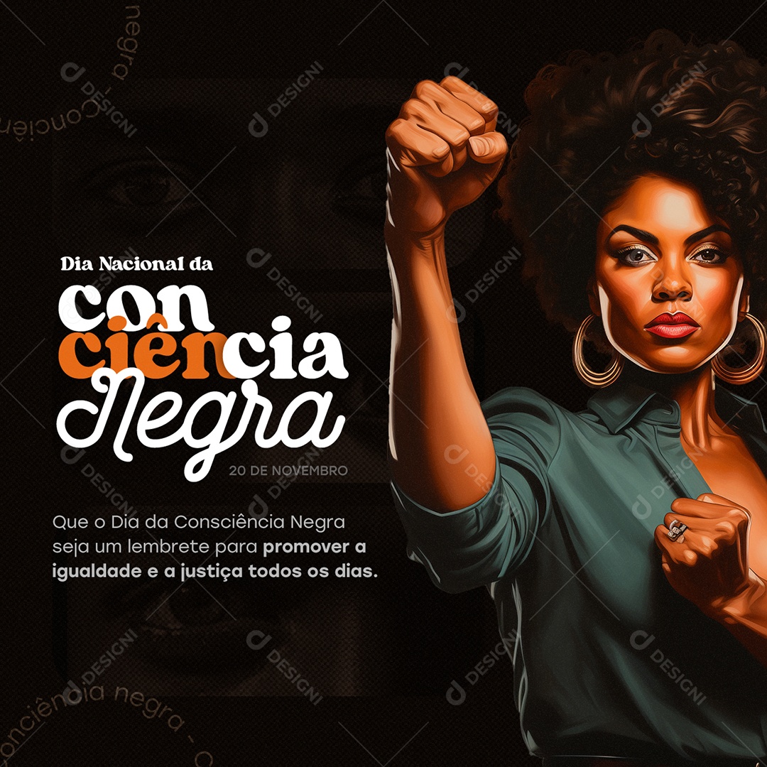 Dia Nacional da Consciência Negra 20 de Novembro Social Media PSD Editável