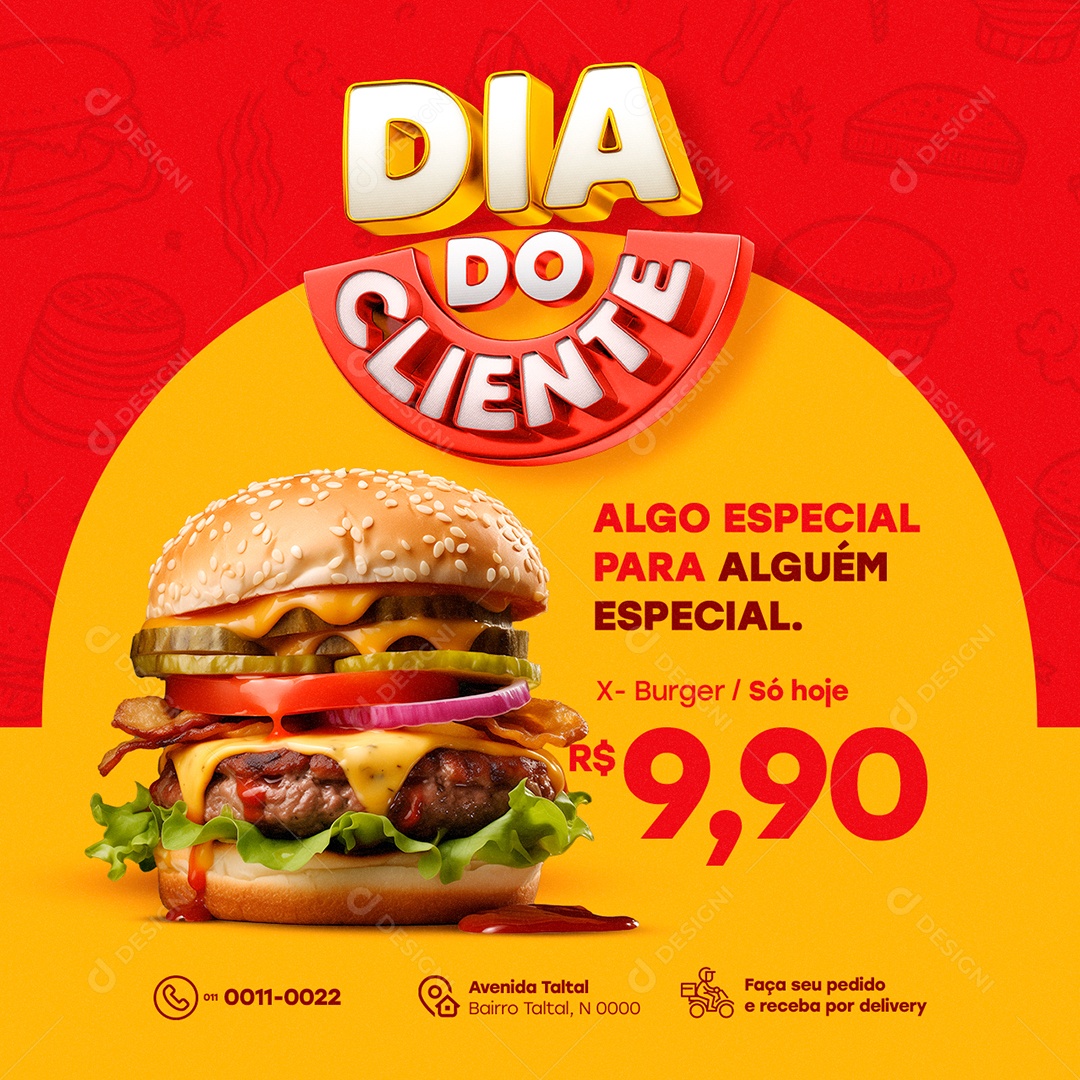 Dia Do Cliente Hamburgueria Algo Especial para Alguém Especial Social Media PSD Editável