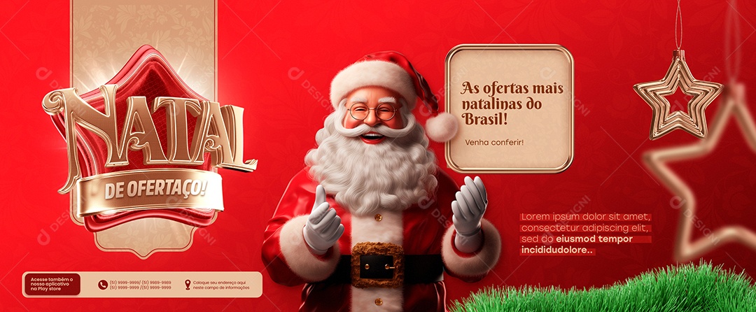 Banner Natal De Ofertaço As Ofertas Mias Natalinas do Brasil Loja Social Media PSD Editável