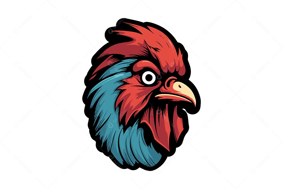 Galo Mascote Ilustração Vetor EPS + AI Editável