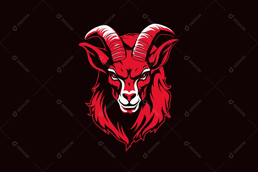 Cabra Mascote Ilustração Vetor EPS + AI Editável