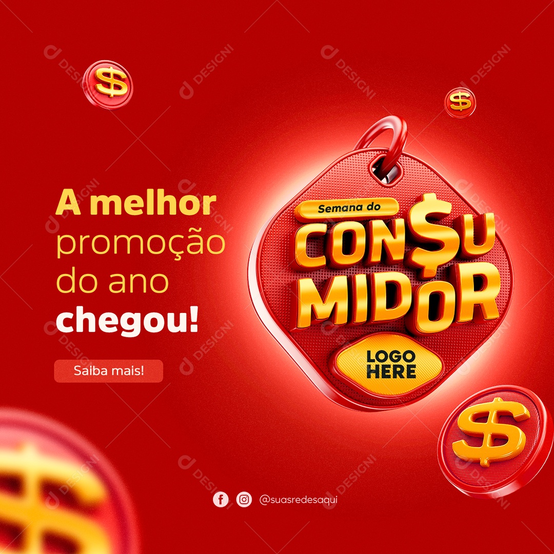 Semana Do Consumidor Loja A Melhor Promoção do Ano Chegou Social Media PSD Editável