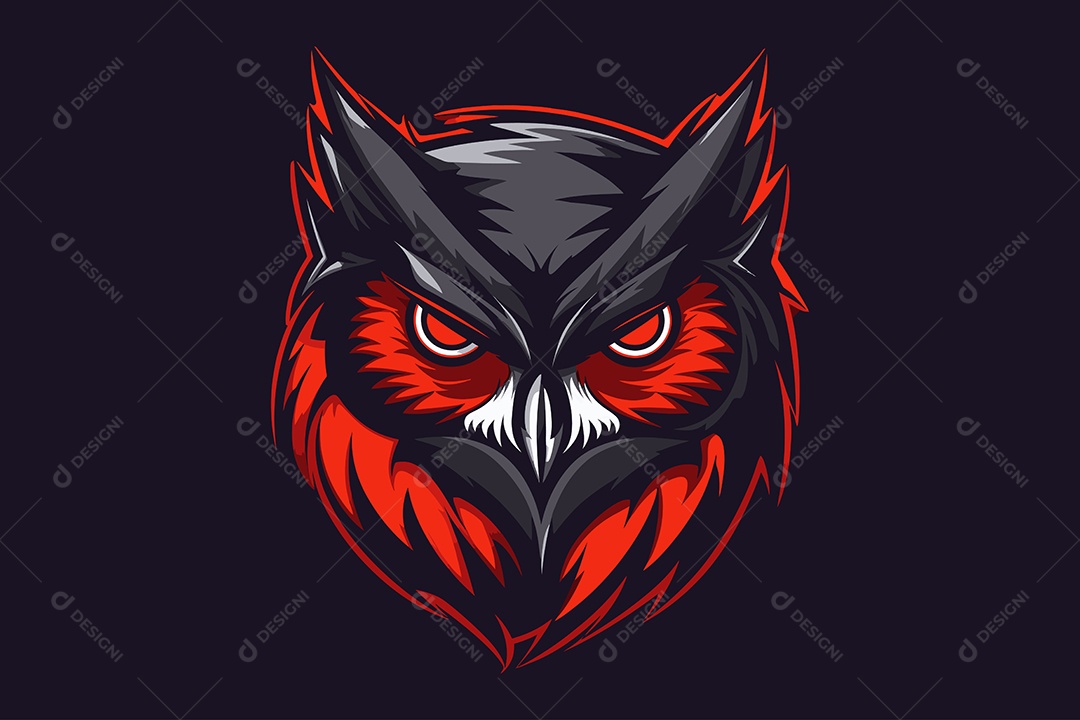 Coruja Mascote Ilustração Vetor EPS + AI Editável