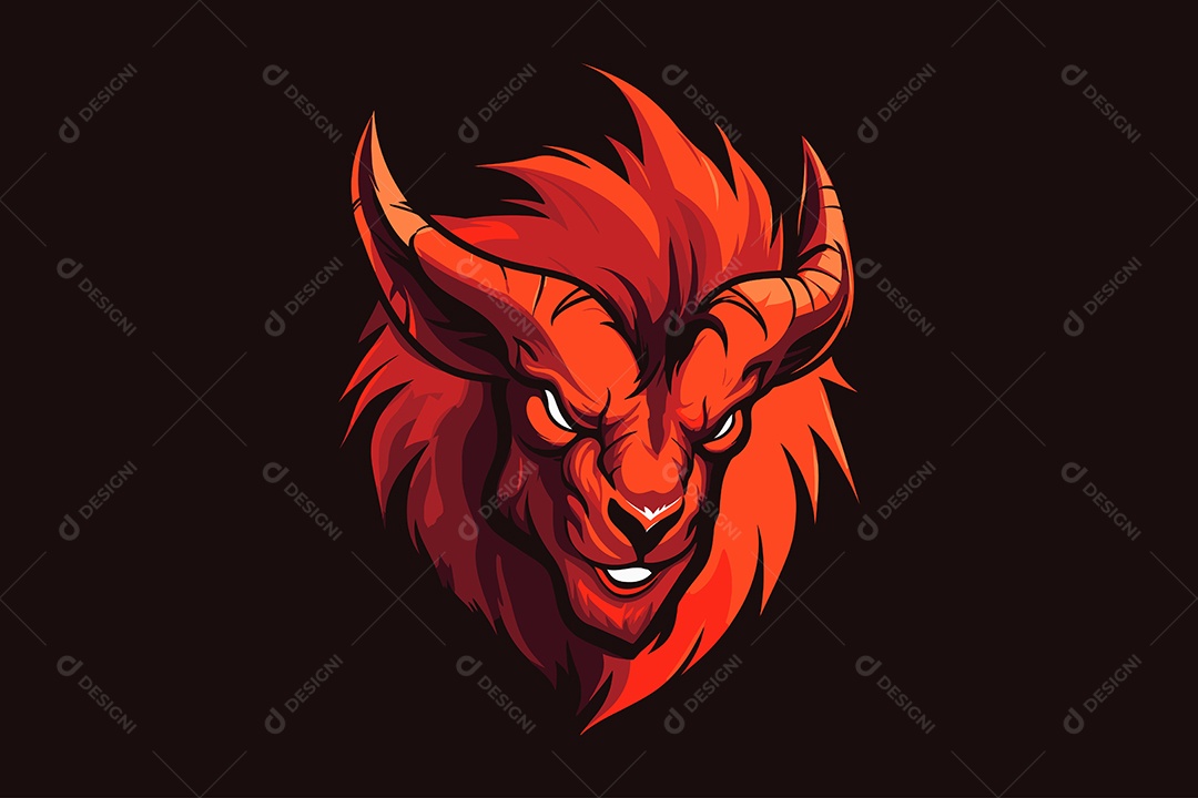 Bisão Mascote Ilustração Vetor EPS + AI Editável