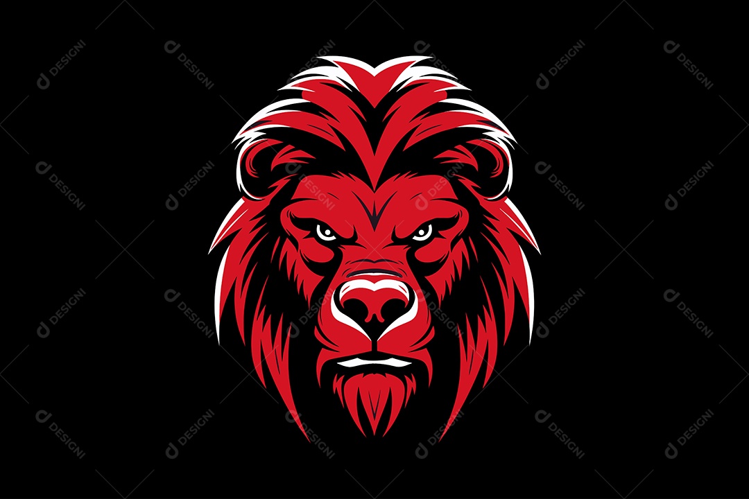 Leão Mascote Ilustração Vetor EPS + AI Editável