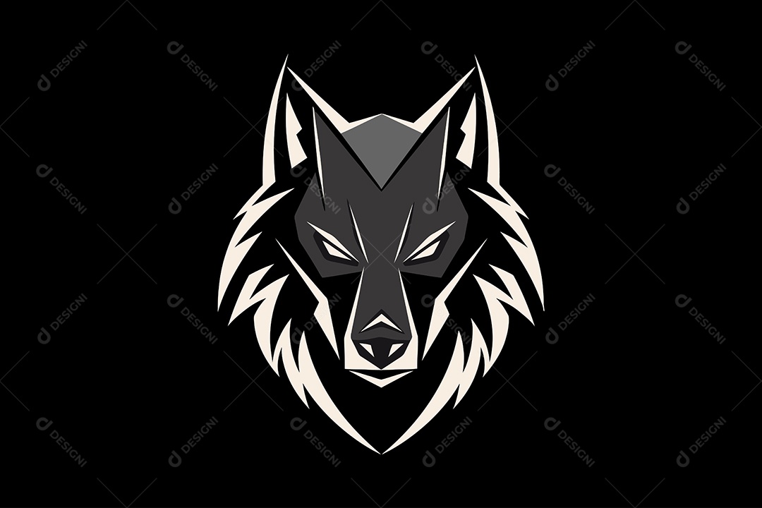 Lobo Mascote Ilustração Vetor EPS + AI Editável