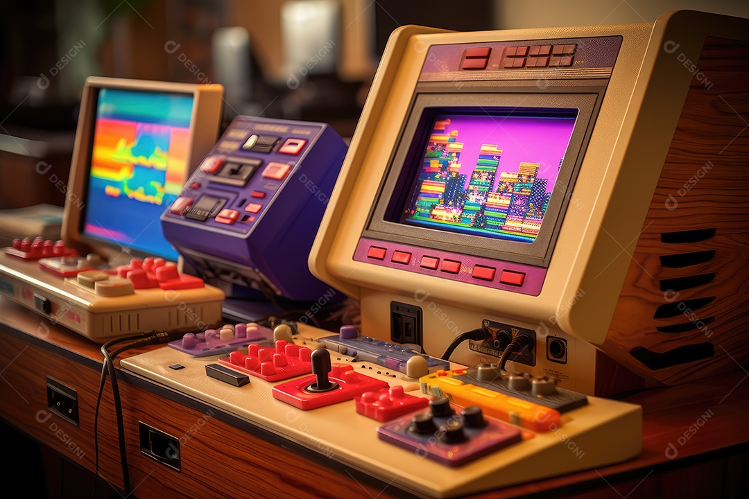 Sala de jogos com máquinas de fliperama para diversão e nostalgia