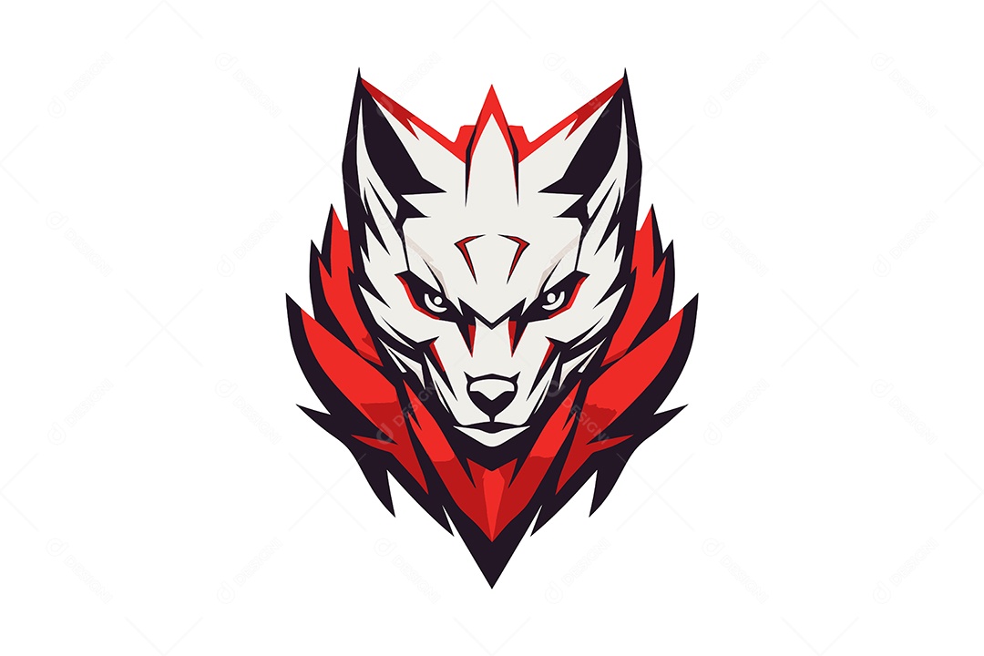 Lobo Mascote Ilustração Vetor EPS + AI Editável