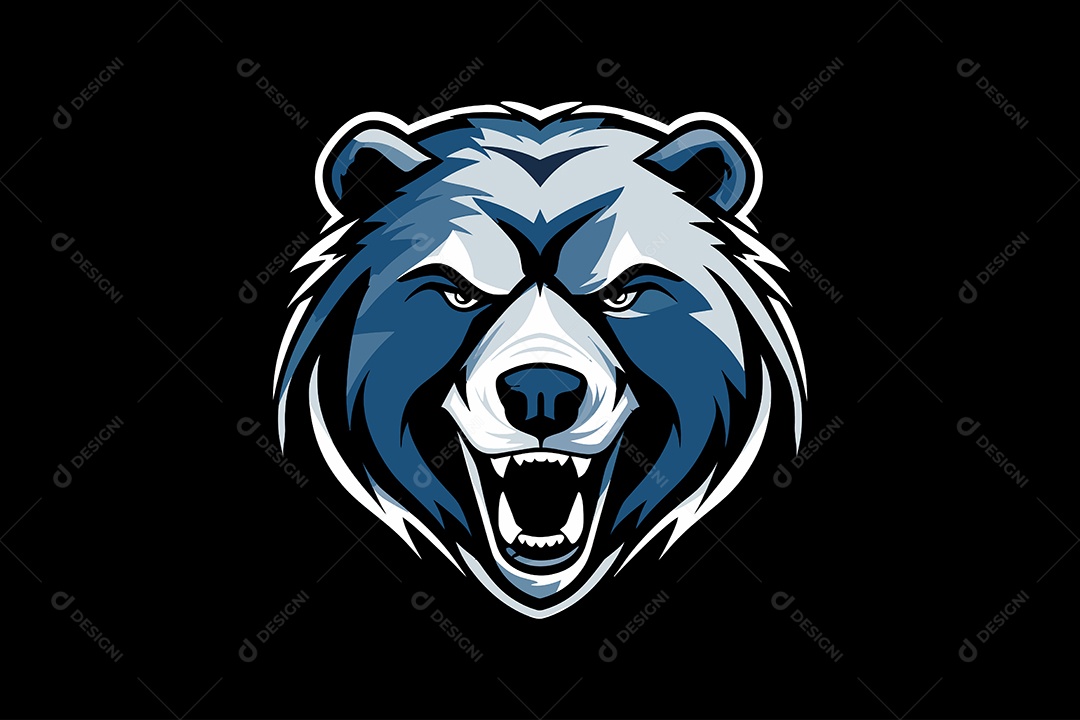 Urso Mascote Ilustração Vetor EPS + AI Editável