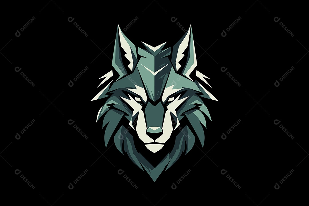 Lobo Mascote Ilustração Vetor EPS + AI Editável