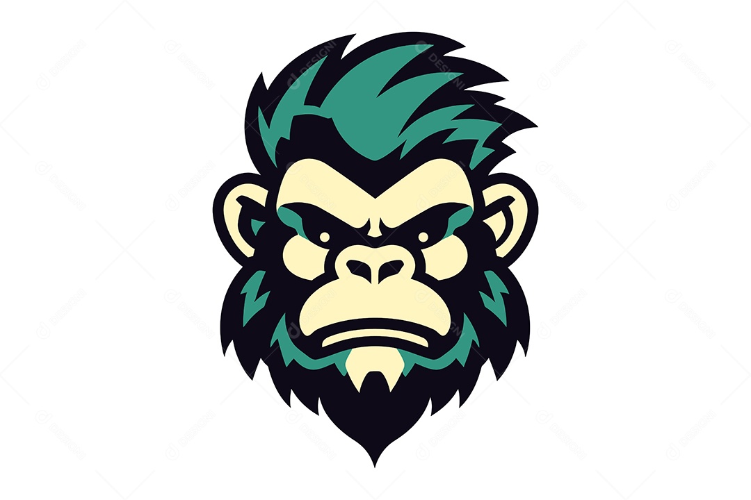 Macaco Mascote Ilustração Vetor EPS + AI Editável