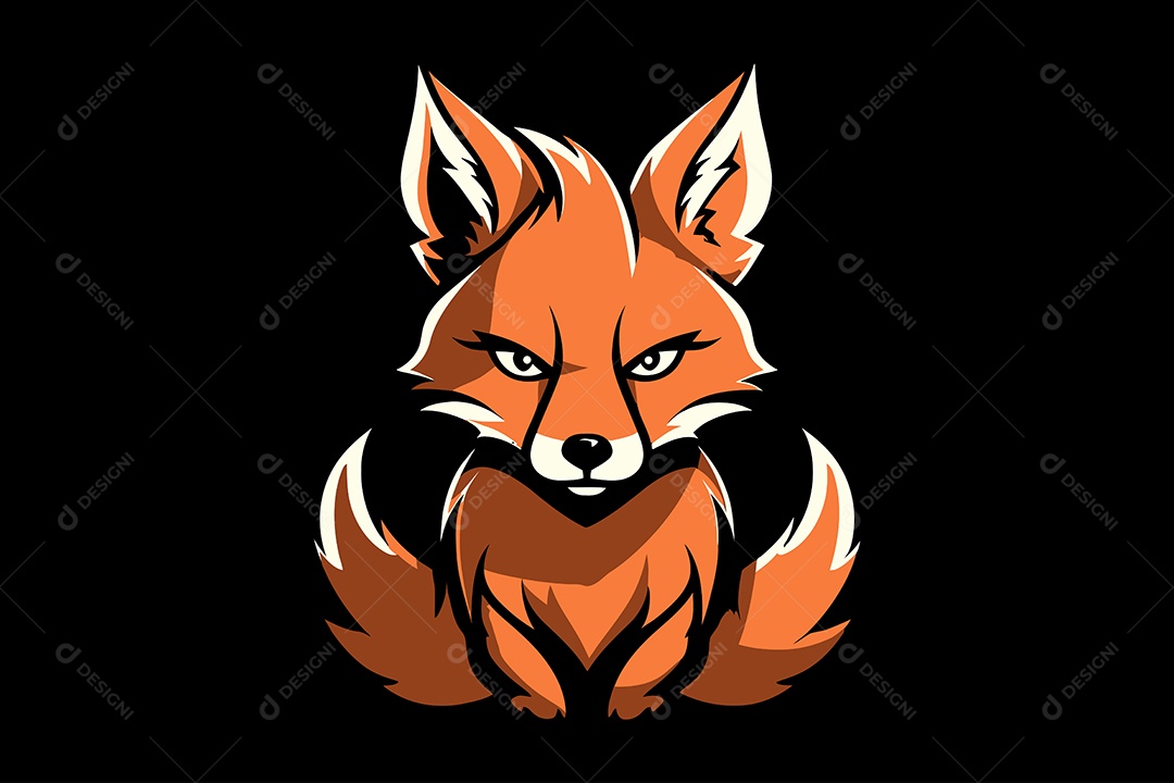 Raposa Mascote Ilustração Vetor EPS + AI Editável