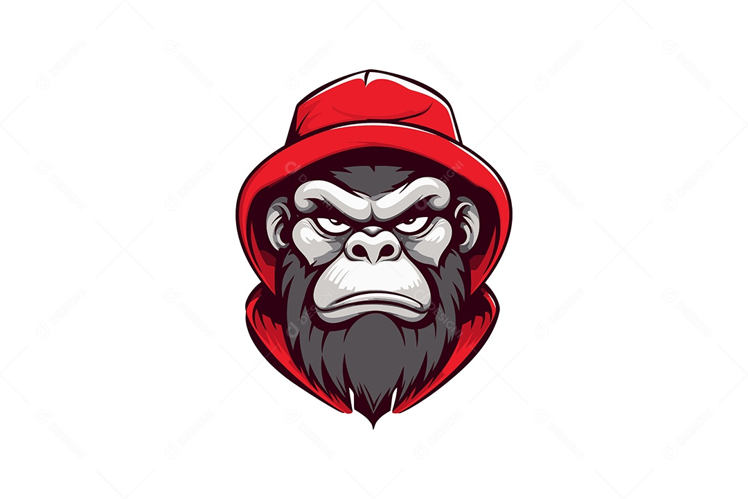 Macaco Mascote Ilustração Vetor EPS + AI Editável