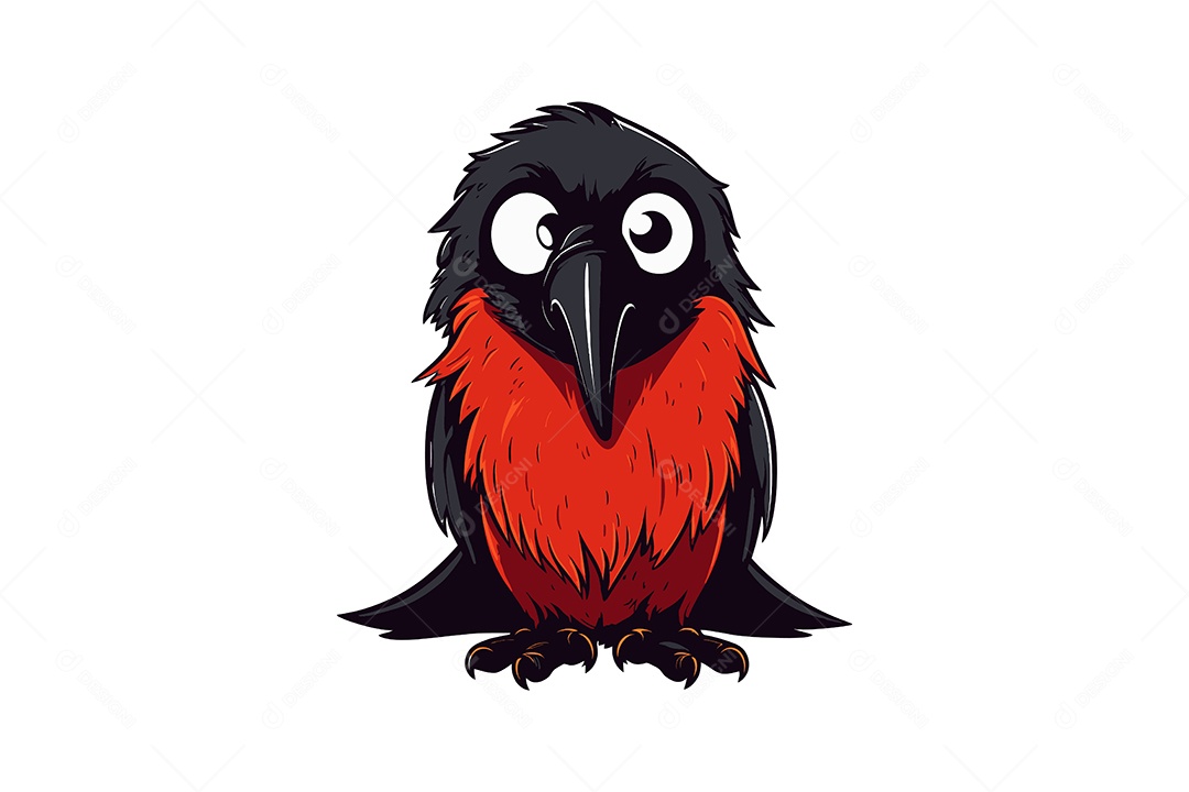 Corvo Mascote Ilustração Vetor EPS + AI Editável