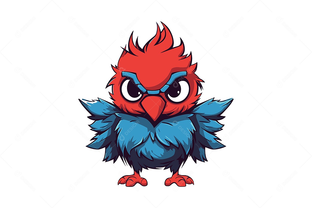 Galo Mascote Ilustração Vetor EPS + AI Editável