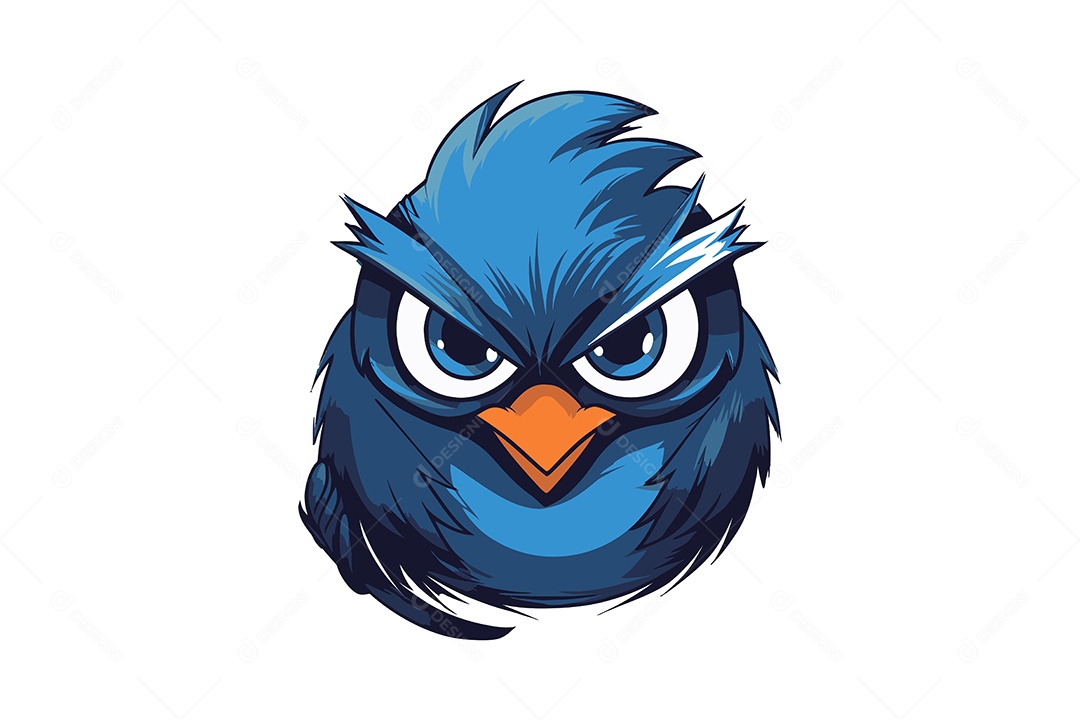 Pássaro Mascote Ilustração Vetor EPS + AI Editável