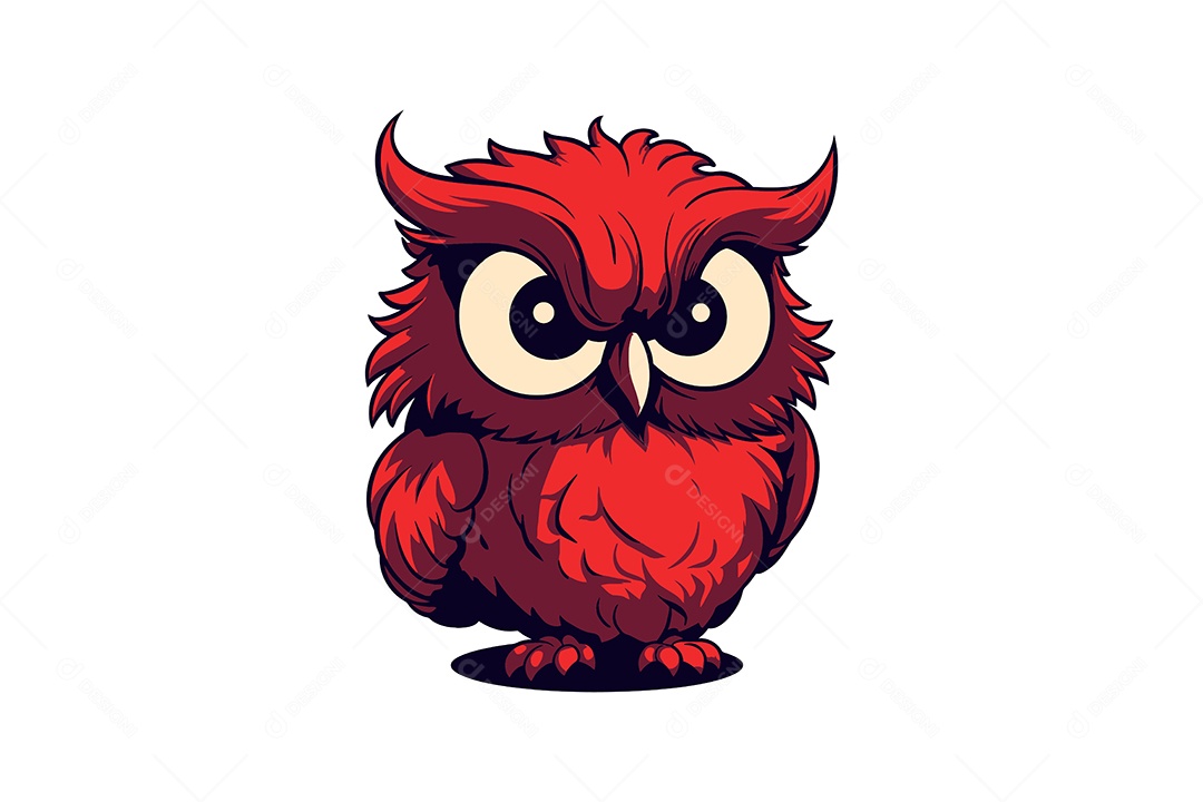 Coruja Mascote Ilustração Vetor EPS + AI Editável