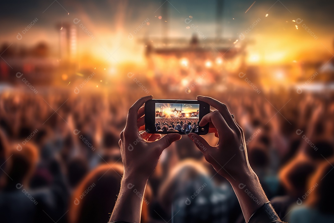 Público em concerto ao ar livre na arena do estádio