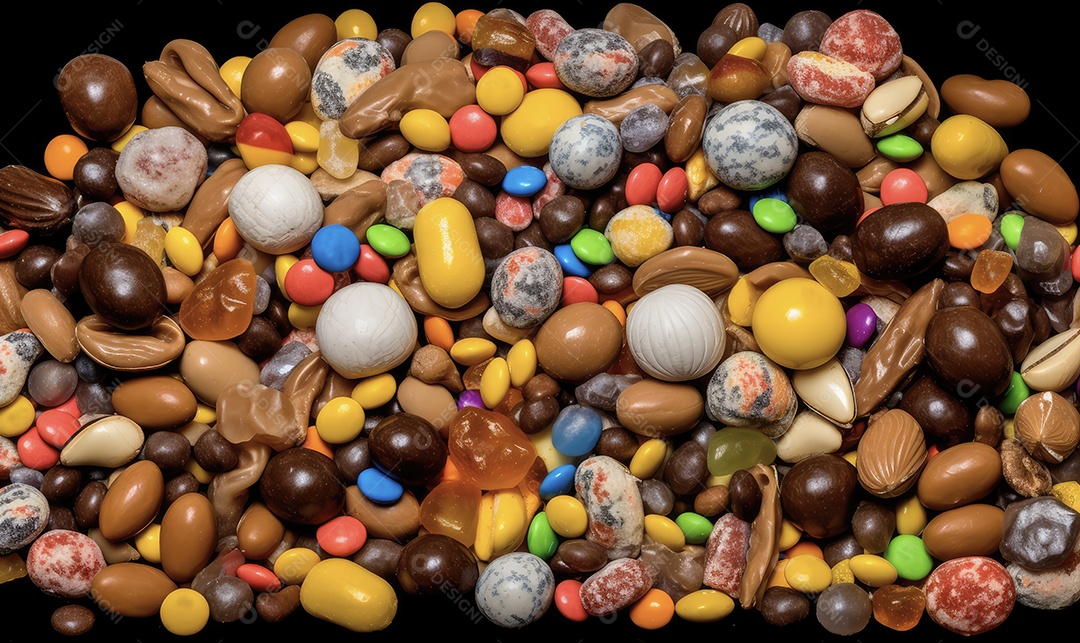 Muitos doces e balas para controlar a gula e a tentação de perder peso