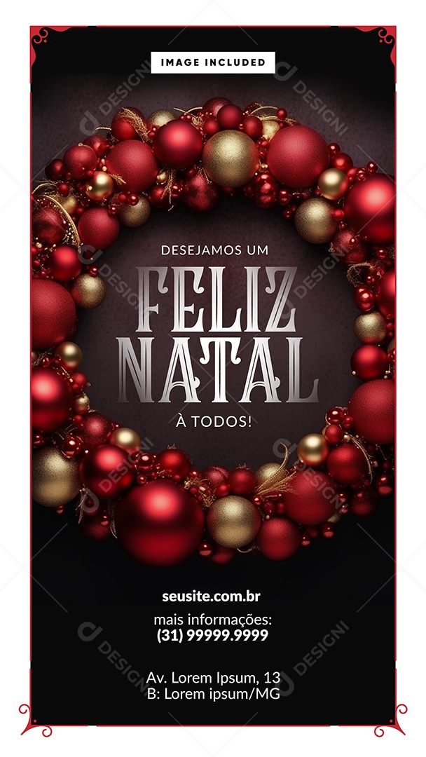 Social Media Story Desejamos Um Feliz Natal PSD Editável