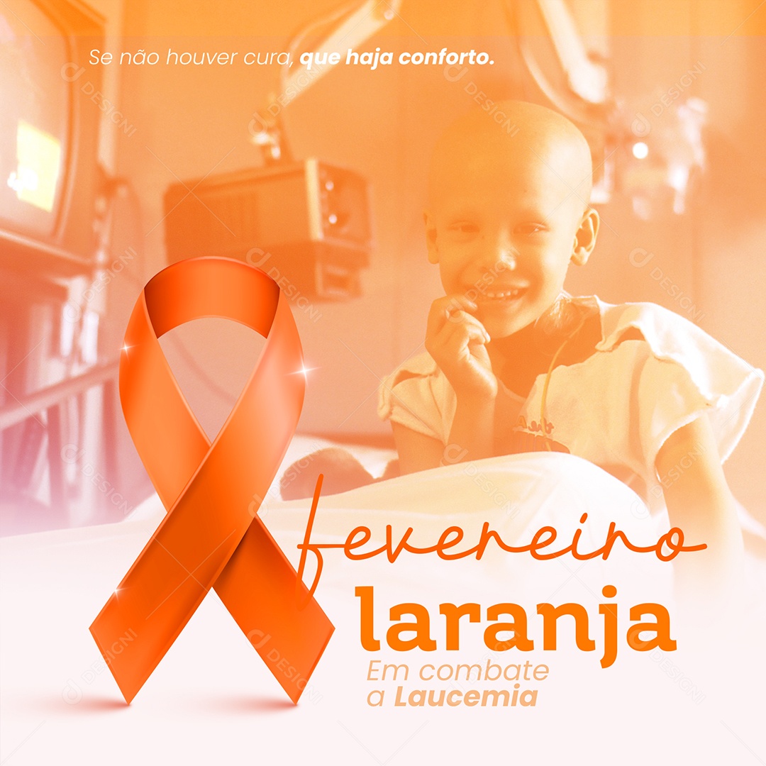 Social Media Fevereiro Laranja em Combate a Leucemia PSD Editável