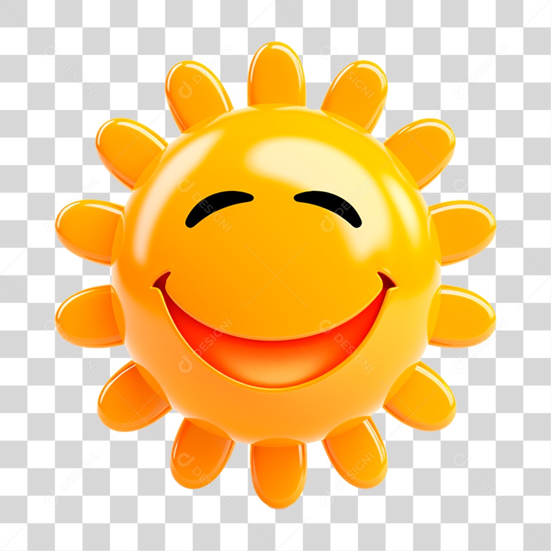 Emoji Sol Verão PNG Transparente