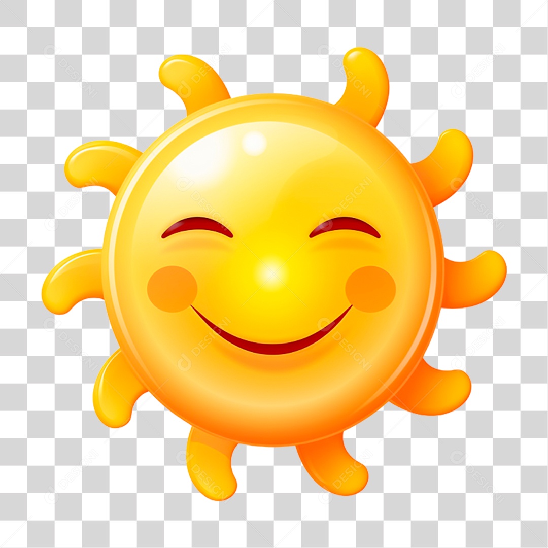 Emoji Sol Verão PNG Transparente
