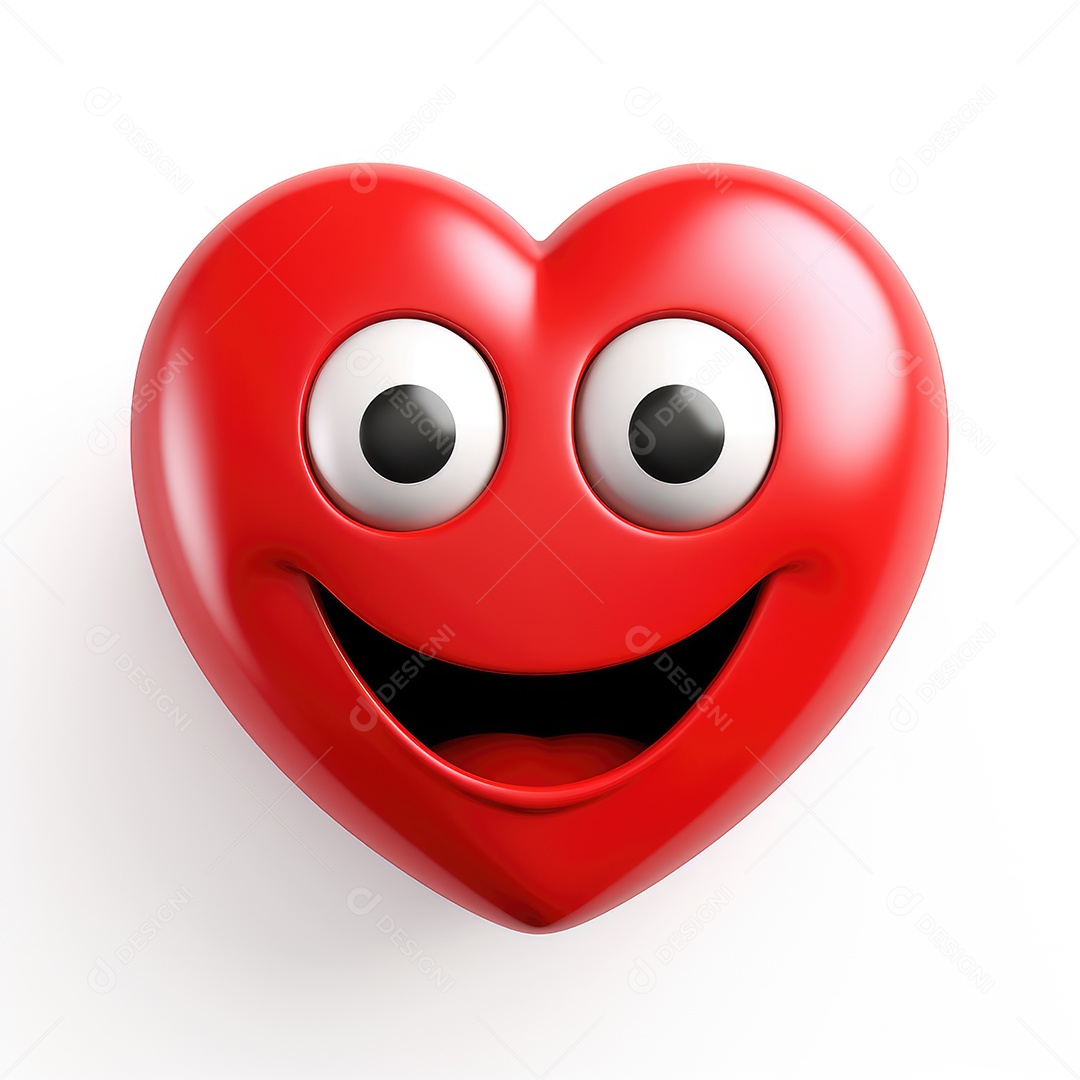 Emoji de coração vermelho sobre fundo branco