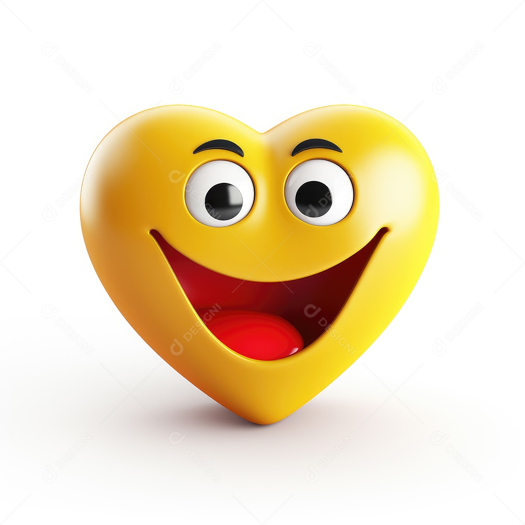 Emoji amarelo sobre fundo branco