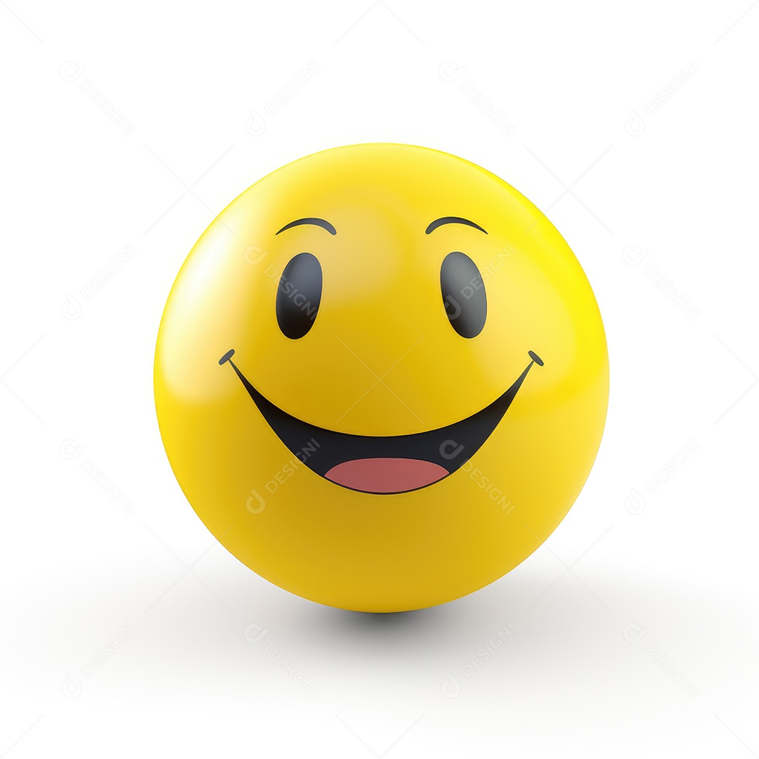 Emoji amarelo sobre fundo branco