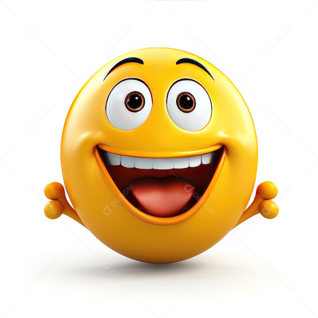 Emoji amarelo sobre fundo branco
