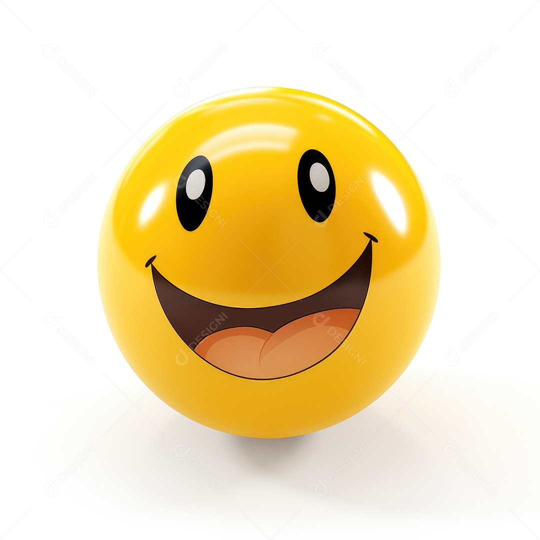 Emoji amarelo sobre fundo branco