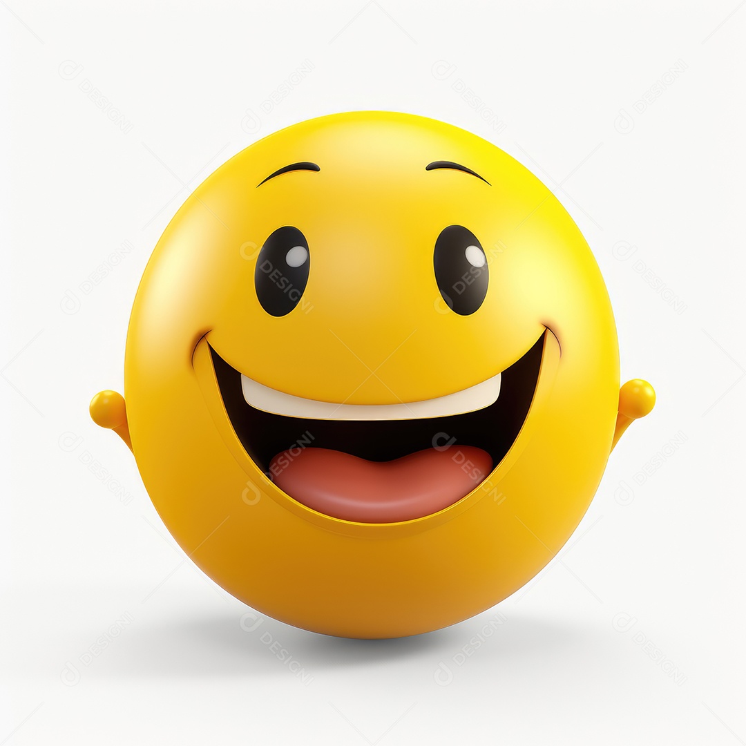 Emoji amarelo sobre fundo branco