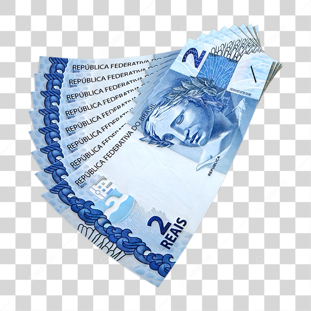 2  Reais Leque de Cédulas PNG Transparente