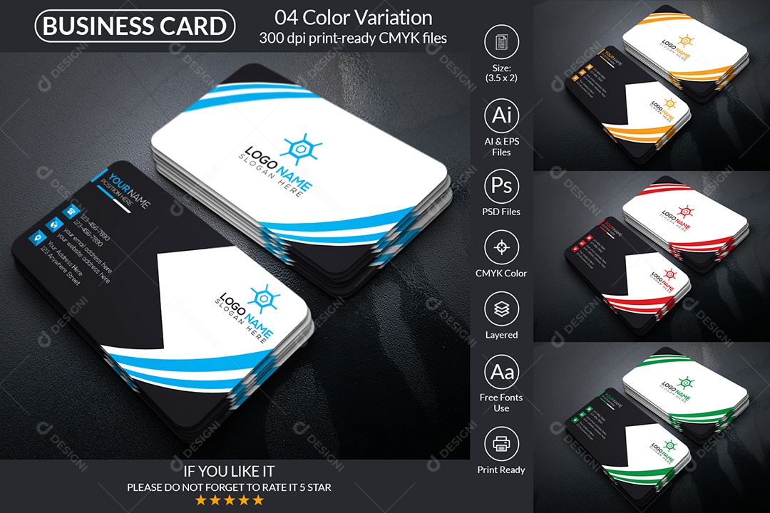 Modelo de Cartão de Visita PSD + AI Editável