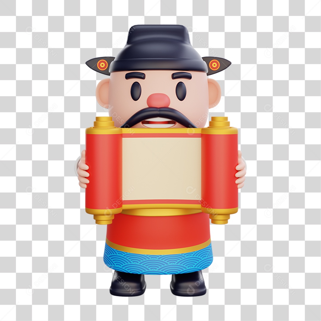Personagem 3D da Cultura Chinesa PNG Transparente