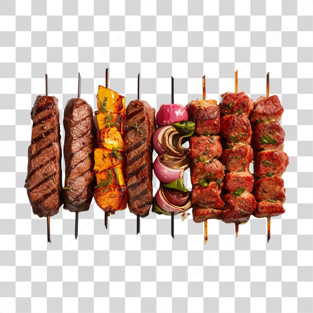 Carne Assada Churrasco Espetos PNG Transparente